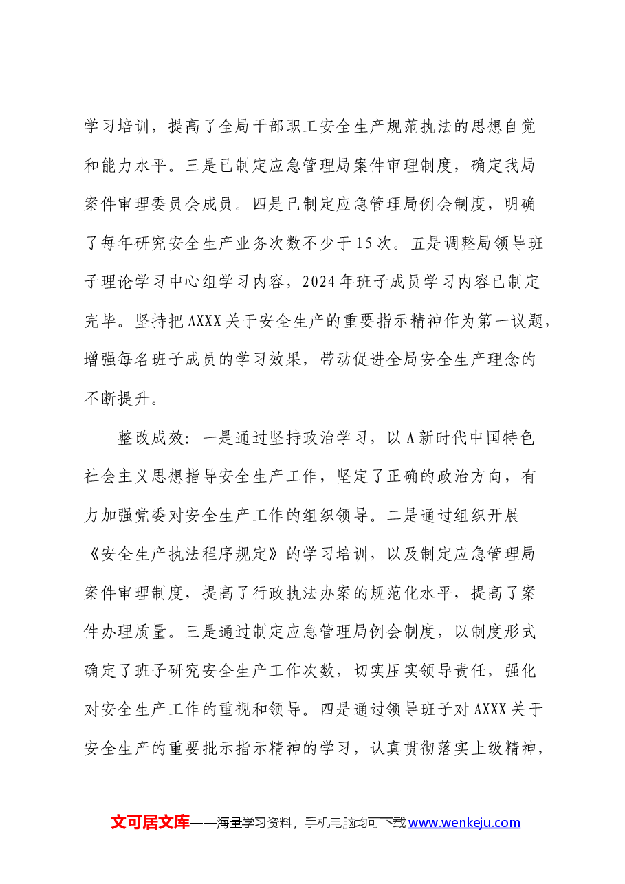 安全生产工作专项巡察反馈问题整改工作总结报告.docx,第3页预览