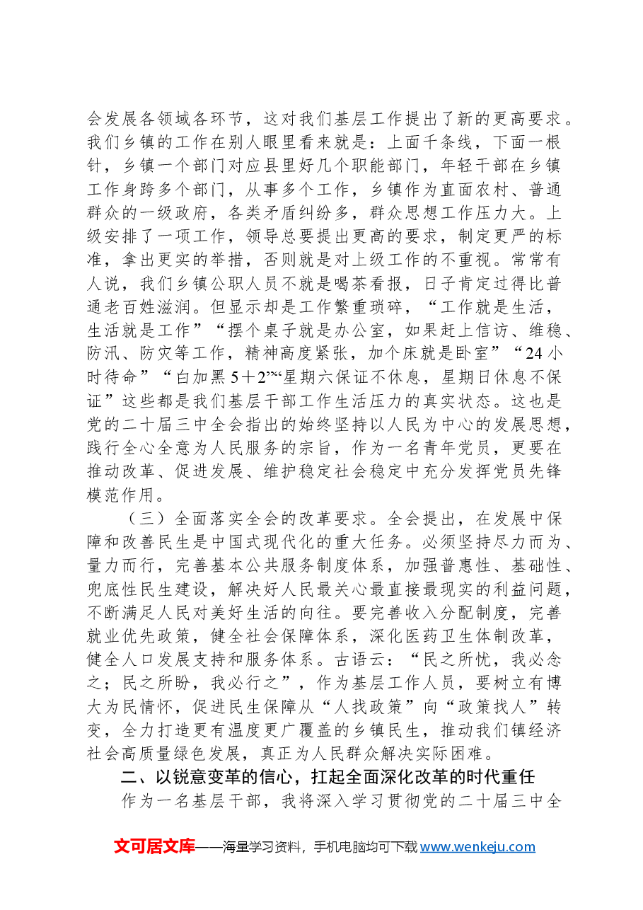 党的二十届三中全会学习心得:高举改革旗帜奋力谱写乡村振兴新篇章.docx,第2页预览