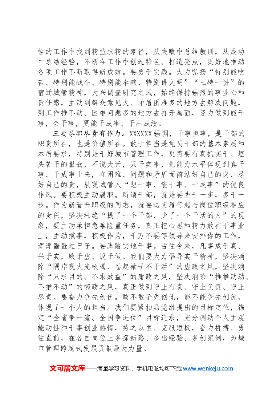 在新晋升职级干部任前集体谈话会上的讲话.docx,第3页预览