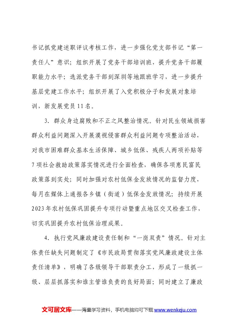 市民政局2024年巡察整改进展情况工作报告.docx,第4页预览