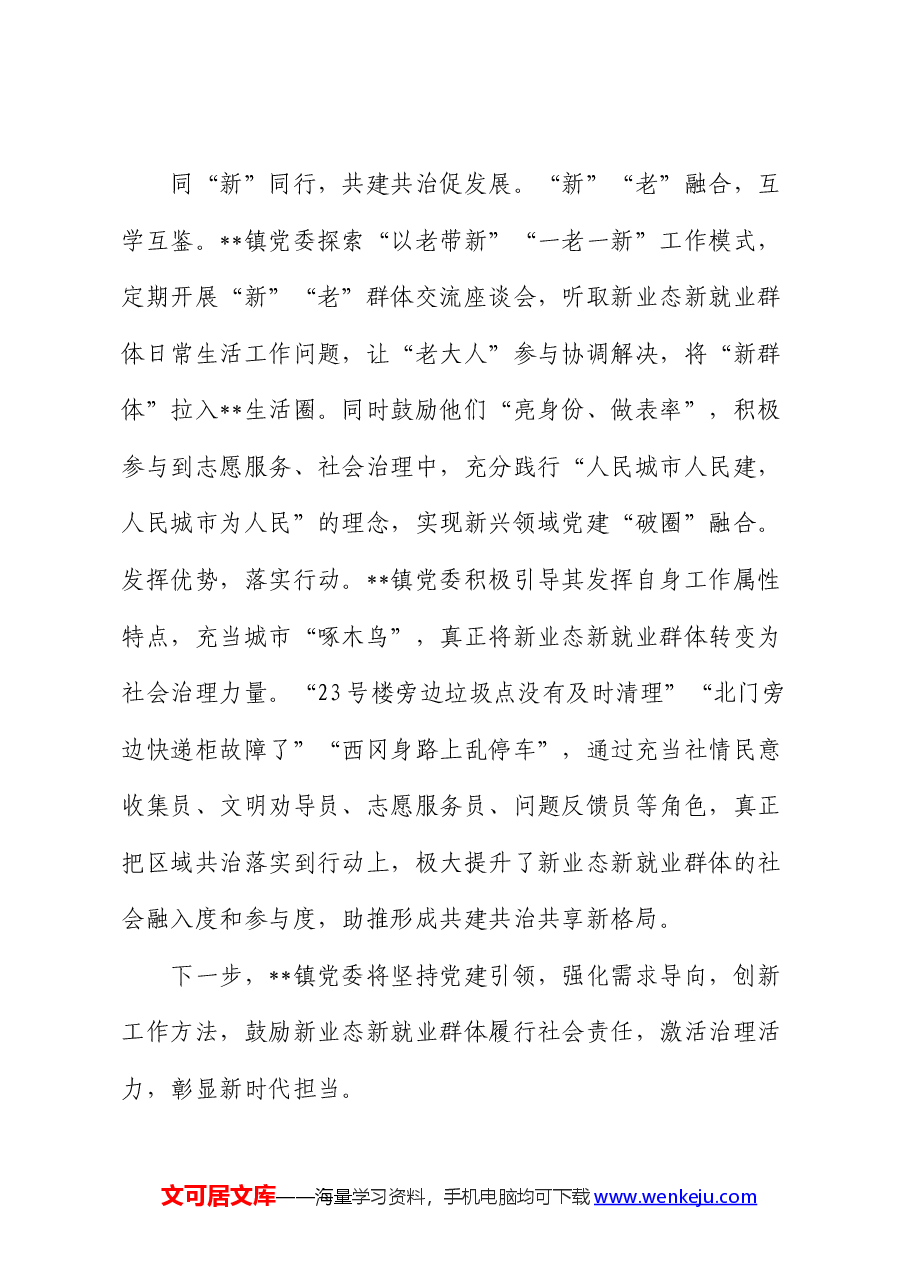 乡镇党委在2024年全市新就业群体党建专题推进会上的汇报发言.docx,第4页预览