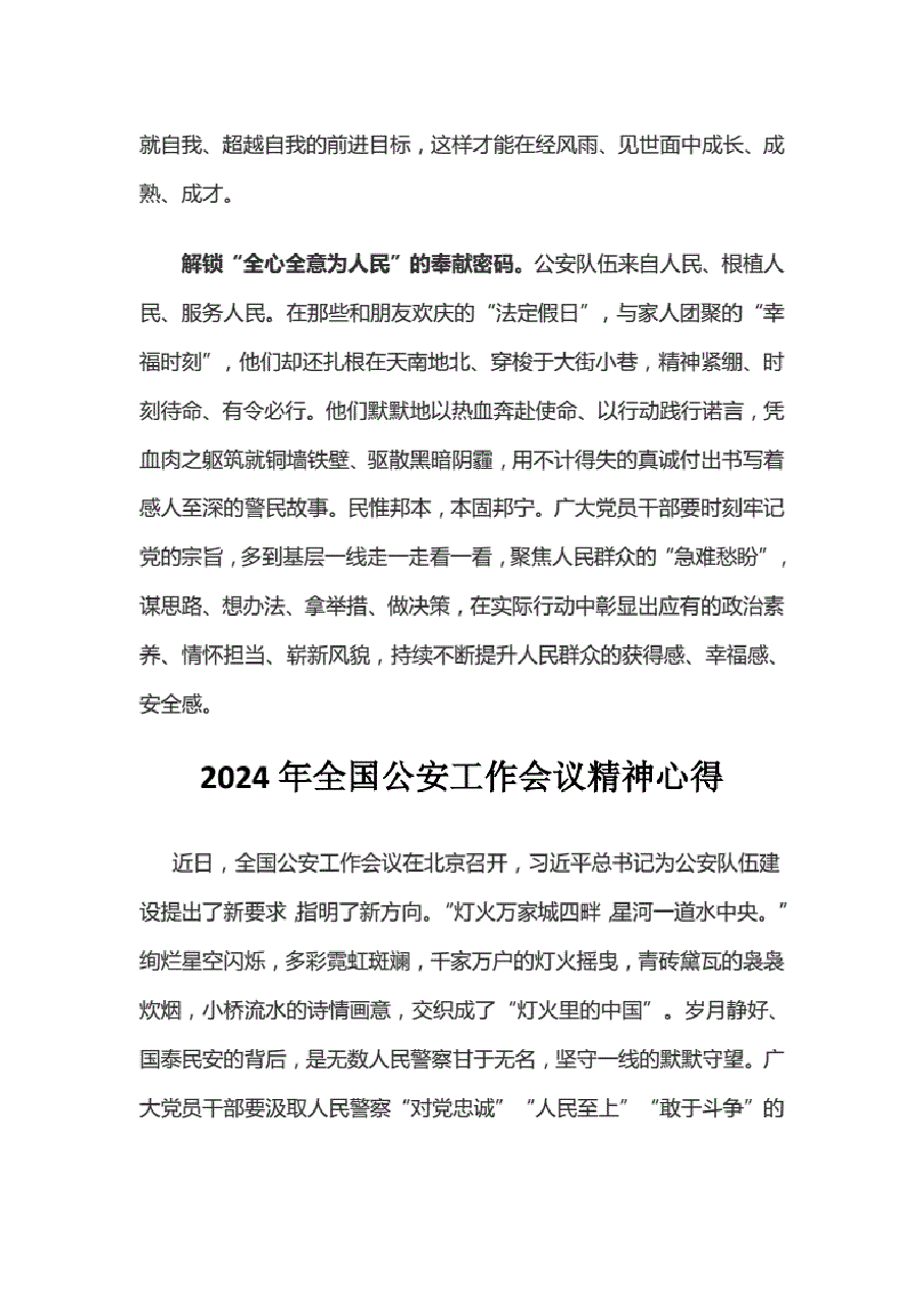 (3篇)2024年全国公安工作会议精神心得.pdf,第4页预览