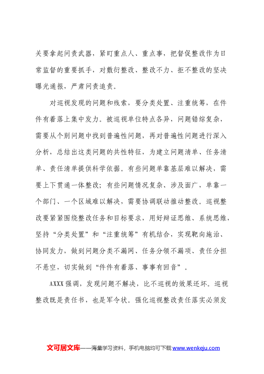 研讨发言:巡视整改要件件有着落事事有回音.docx,第3页预览