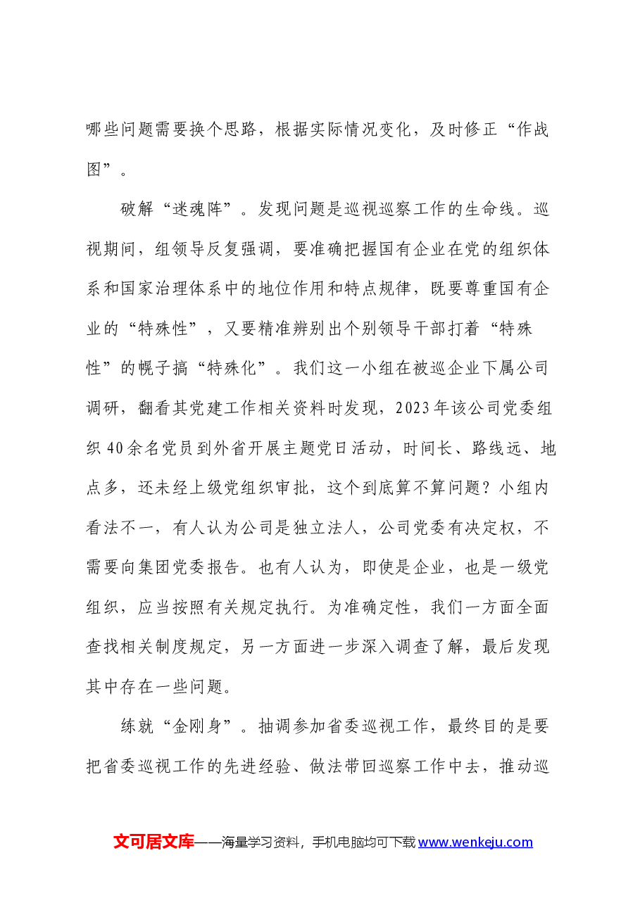 参加省委巡视工作心得体会(巡察).docx,第3页预览