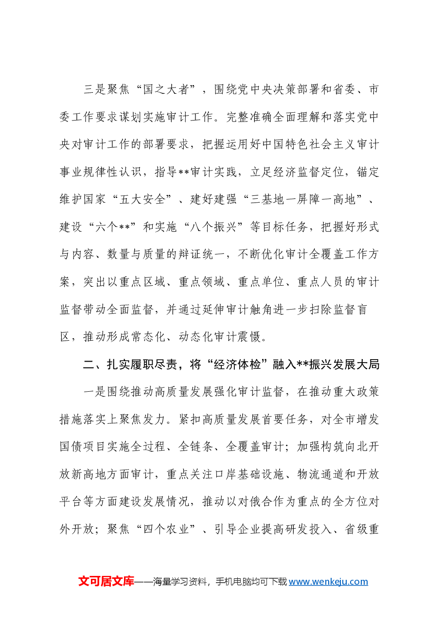 局长在2024年全市审计监督工作专题会上的讲话.docx,第3页预览