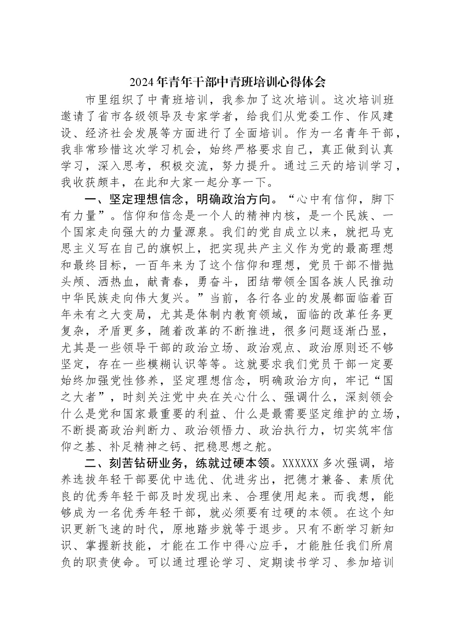 2024年青年干部中青班培训心得体会.docx,第1页预览
