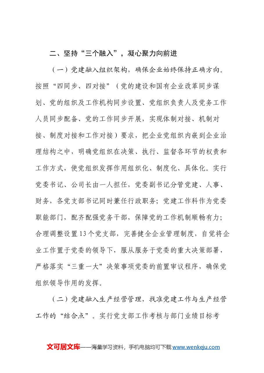 公司党委关于2024年上半年抓基层党建工作情况的总结.docx，第2页预览