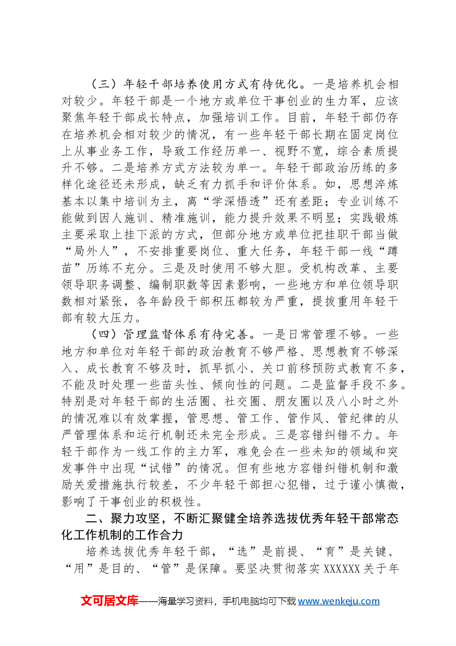 在2024年年轻干部培养选拔专题调研座谈会上的讲话.docx,第4页预览