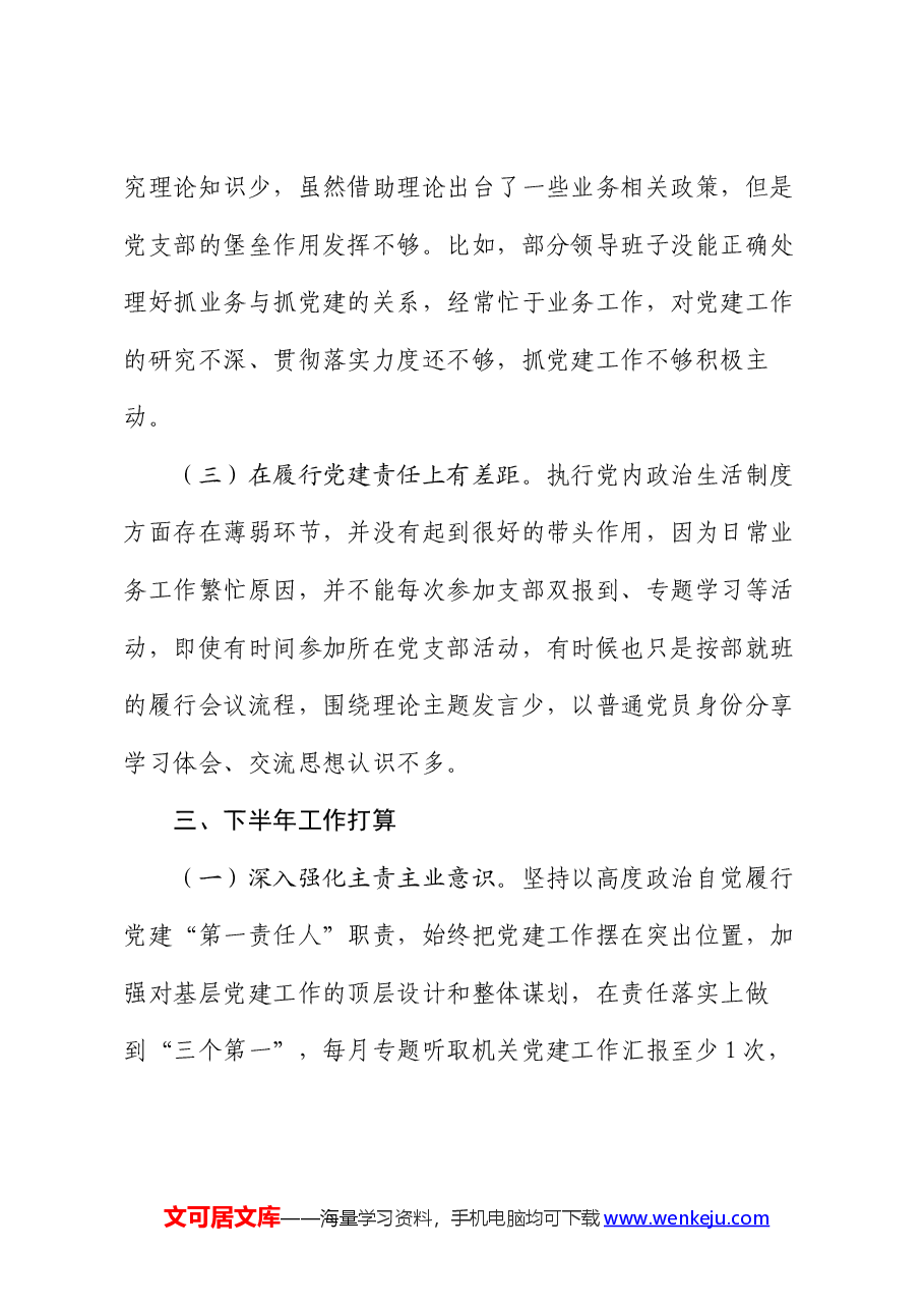 2024年上半年党支部书记抓基层党建工作述职报告.docx，第4页预览