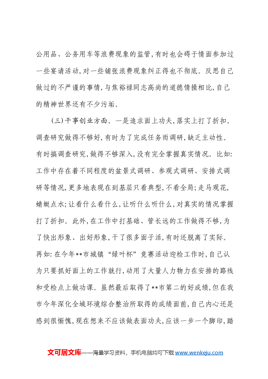 市常委、常务副市长专题民主生活会发言提纲.docx,第4页预览