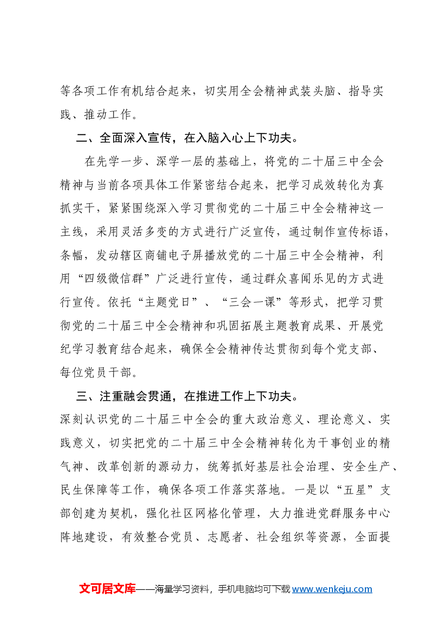 街道党工委书记学习党的二十届三中全会精神心得体会.docx,第2页预览