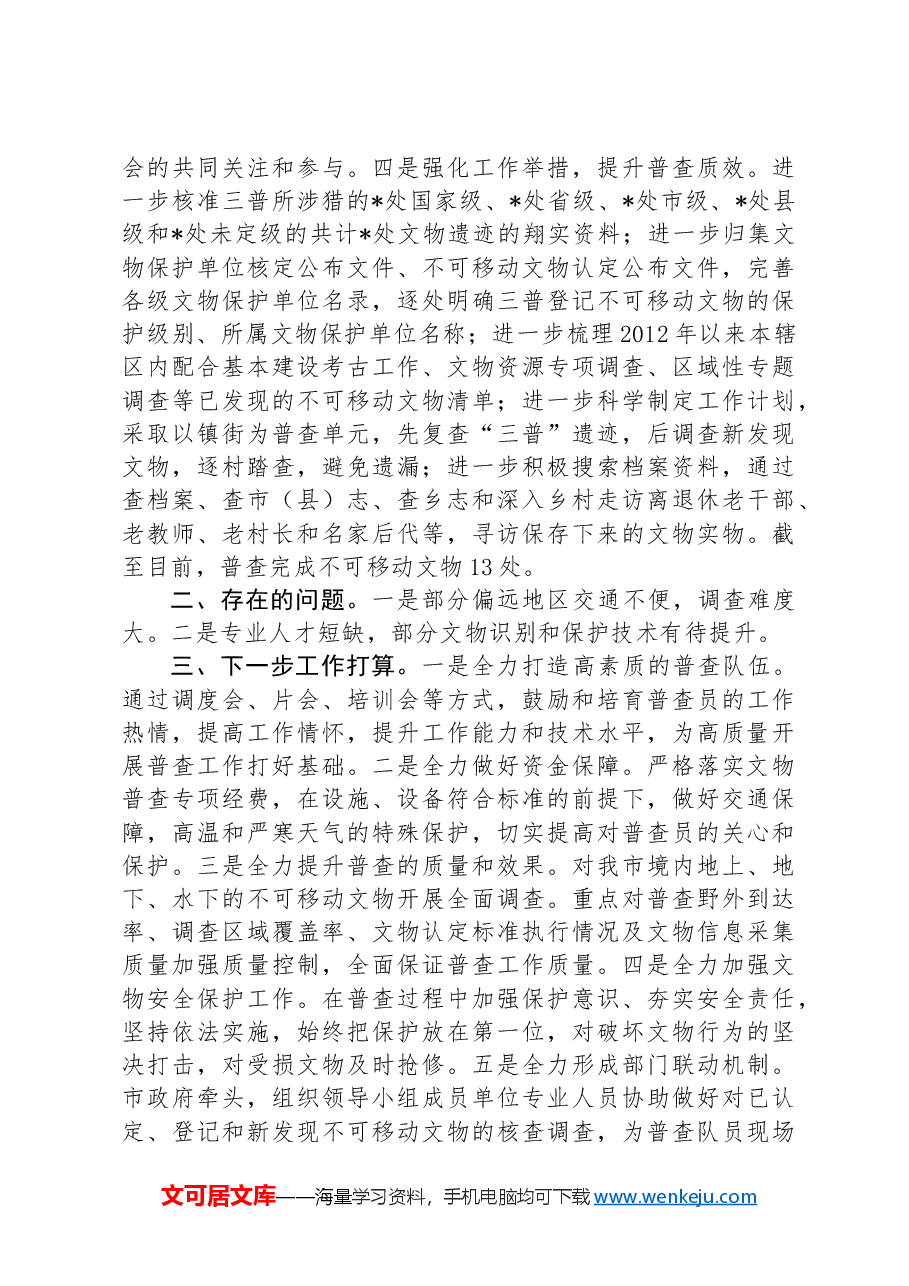 第四次全国文物普查工作推进情况汇报.docx,第2页预览