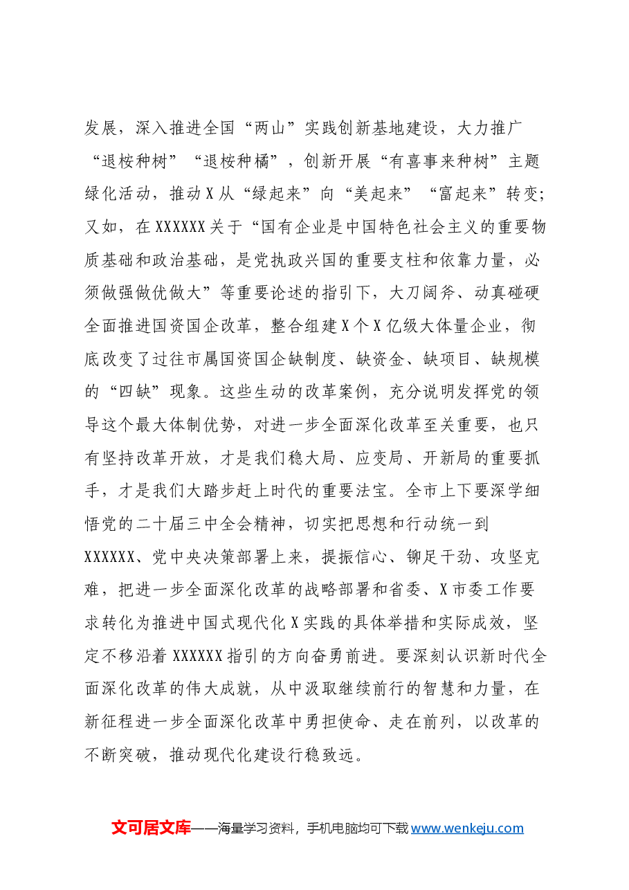 市委书记在党的二十届三中全会精神专题研讨学习会上的总结讲话.docx,第4页预览