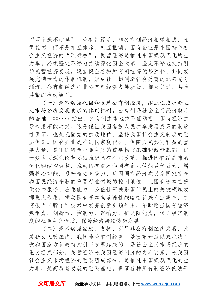 学习贯彻党的二十届三中全会精神宣讲稿:坚持“两个毫不动摇”,推动经济体制改革和社会主义市场经济发展取得新成效.docx,第4页预览