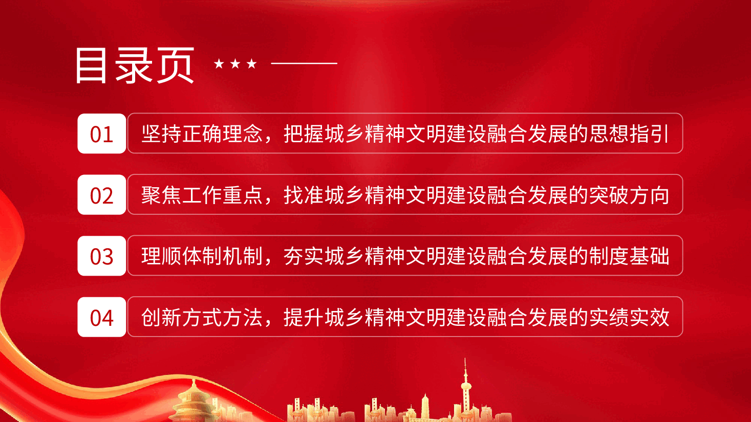 精神文明建设主题教育PPT：全力推动城乡精神文明建设深度融合与协同发展PPT.pptx，第3页预览