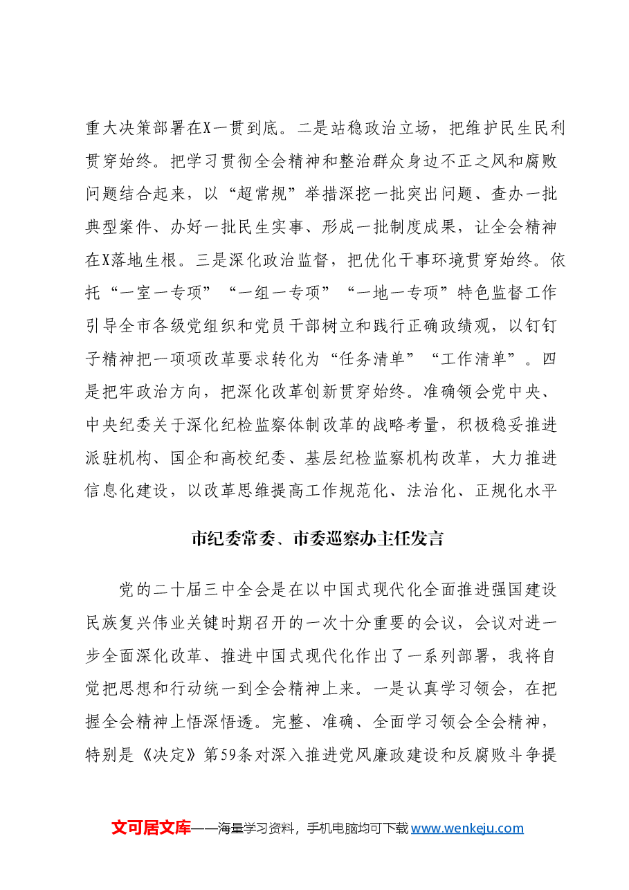 市纪委理论学习中心组交流发言汇编(二十届三中全会).docx,第3页预览