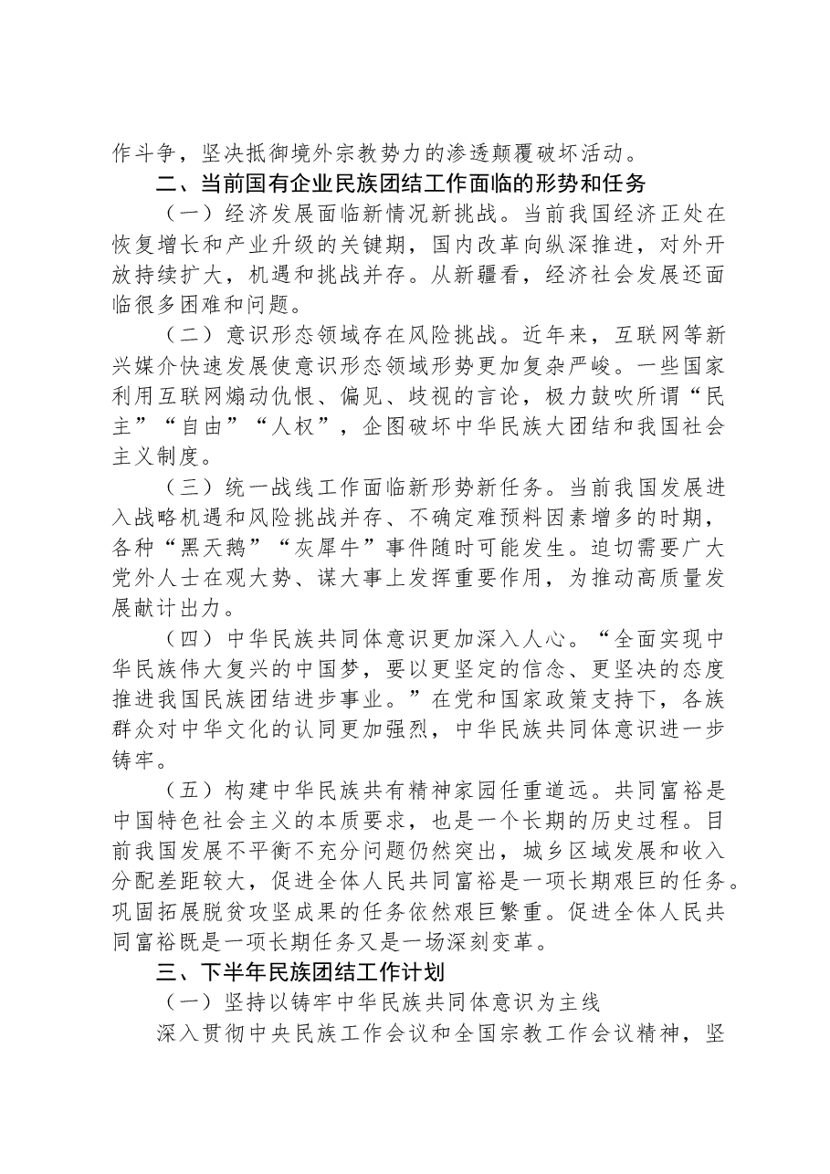 2024年xx市国有企业民族团结工作报告.docx,第3页预览