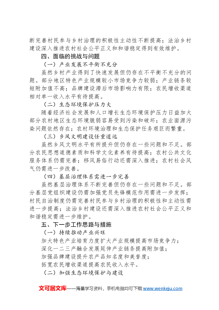 振兴乡村工作报告.docx,第4页预览