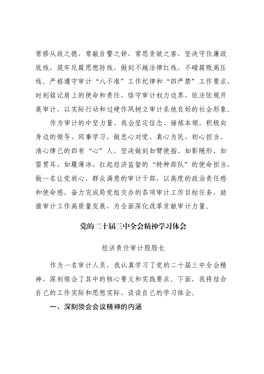 (3篇)审计干部学习党的二十届三中全会精神交流发言.docx,第3页预览