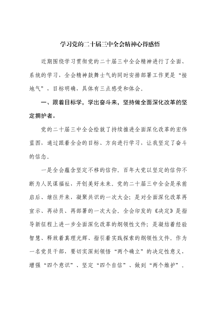 学习党的二十届三中全会精神心得感悟.docx,第1页预览
