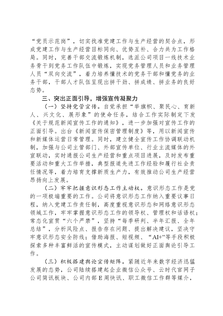 公司党委关于2024上半年基层党建工作情况的报告.docx，第3页预览