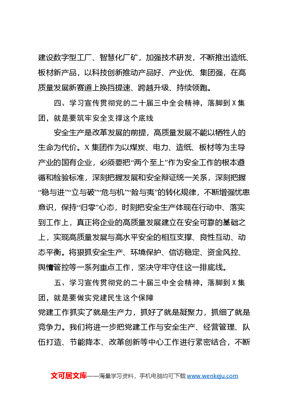 国企党委书记党的二十届三中全会研讨交流发言.docx,第3页预览