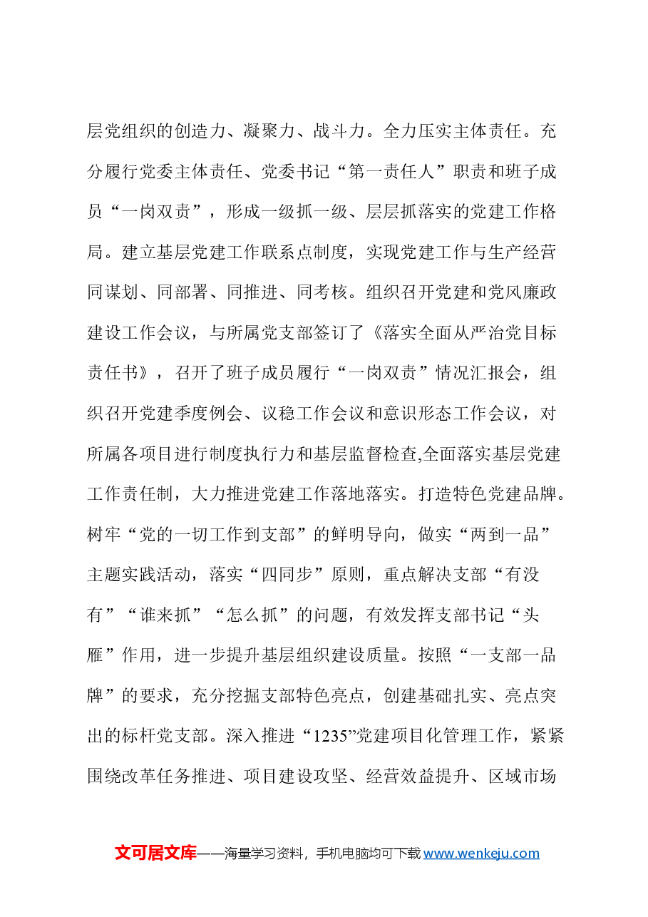 在国有企业党建引领高质量发展经验交流会上的发言.docx,第3页预览
