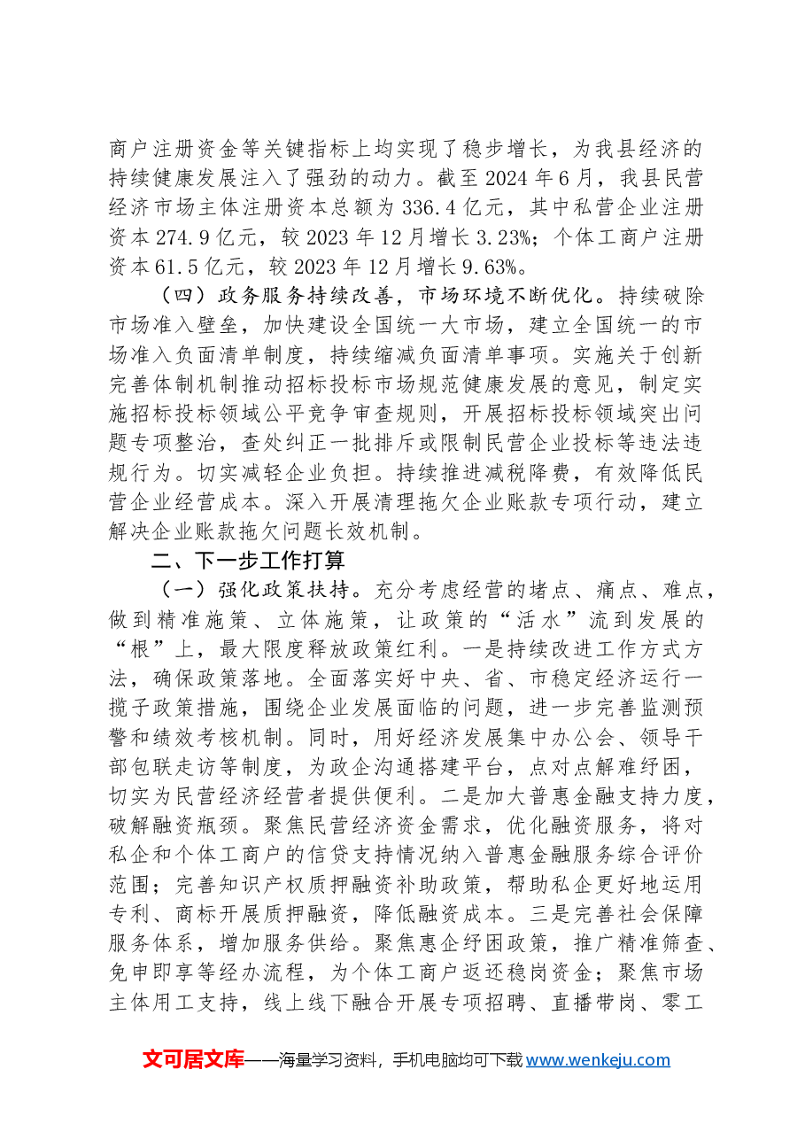 某县民营经济发展情况的报告.docx,第2页预览