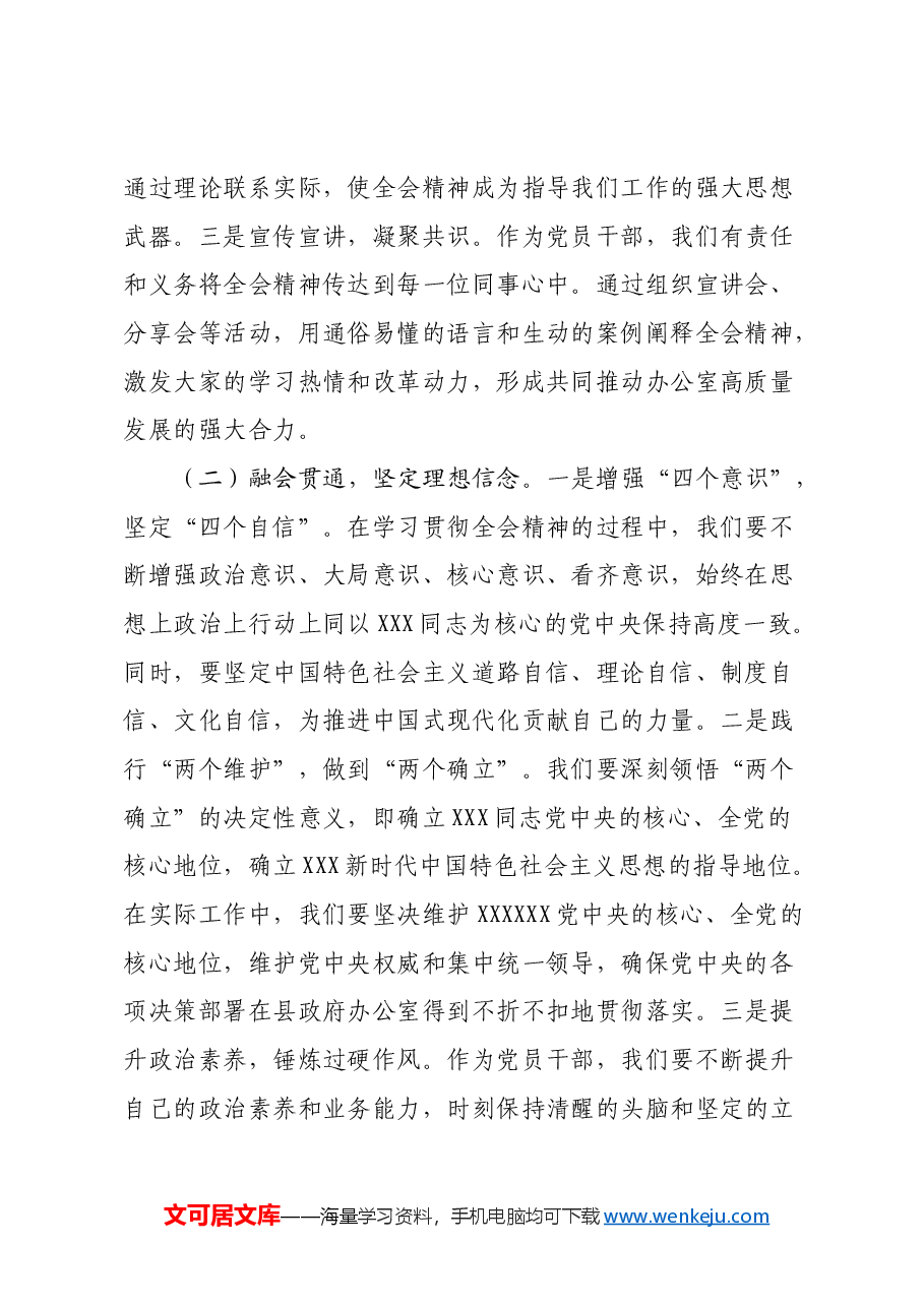 专题党课:以党的二十届三中全会精神为引领,谱写县政府办公室高质量发展新篇章.docx,第2页预览
