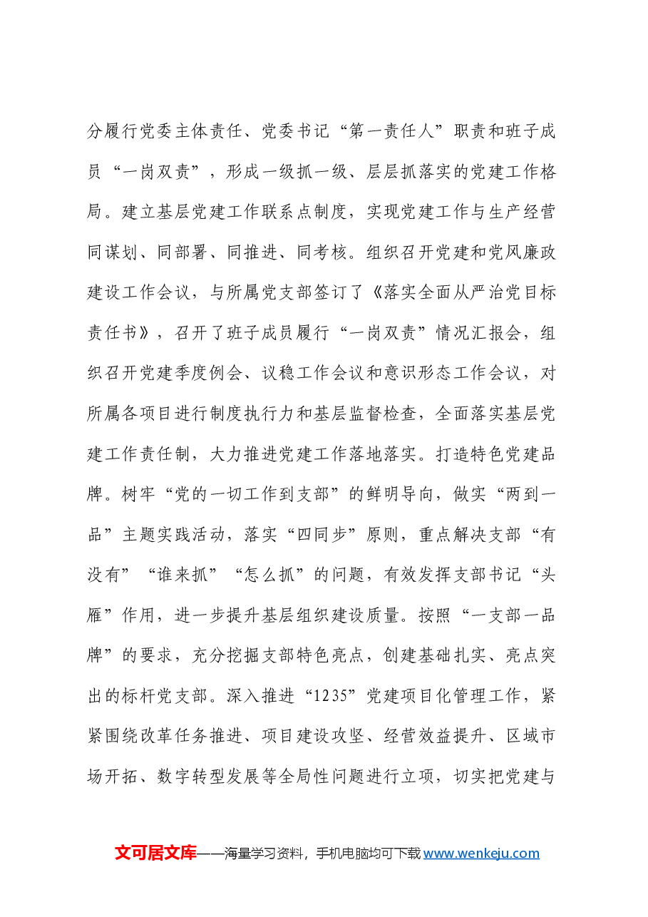 国企党建引领高质量发展经验交流会上的发言.docx,第3页预览
