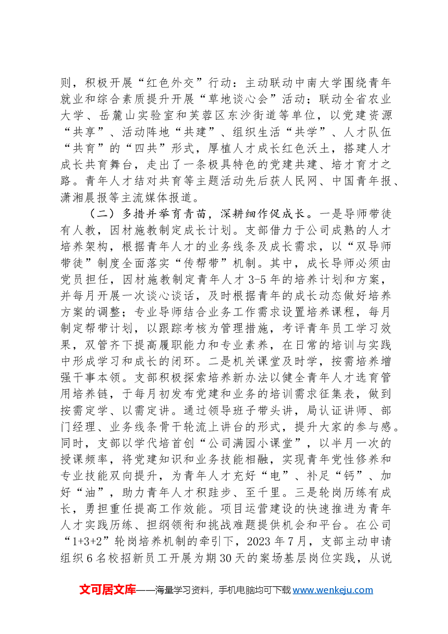 公司党组关于干部人才队伍建设工作情况的报告.docx,第3页预览