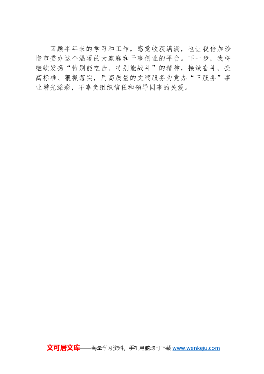 市委办综合科副科长2024年上半年个人工作心得体会.docx,第3页预览