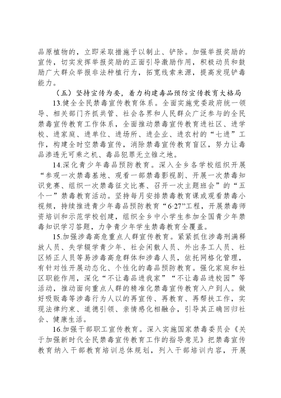 X乡2024年禁毒工作方案.docx,第4页预览