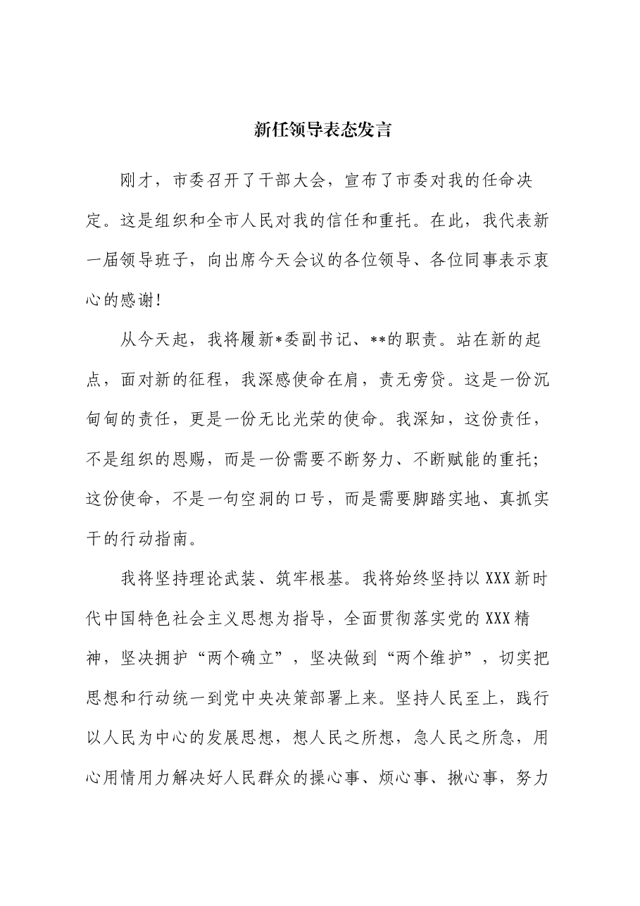新任领导表态发言.docx,第1页预览