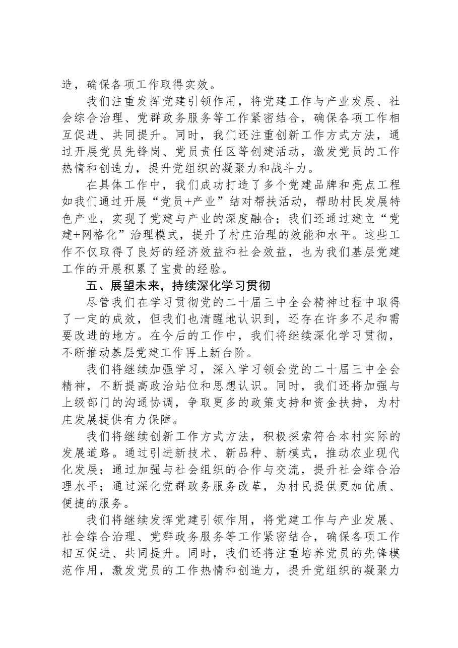 农村党支部:二十届三中全会发言提纲.docx,第3页预览