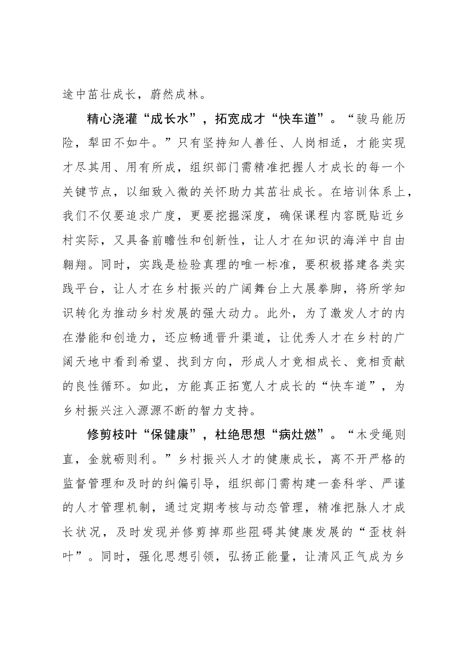 组织工作学习心得:“匠心培育”让人才在乡村沃土上“绽放生机”.docx,第2页预览