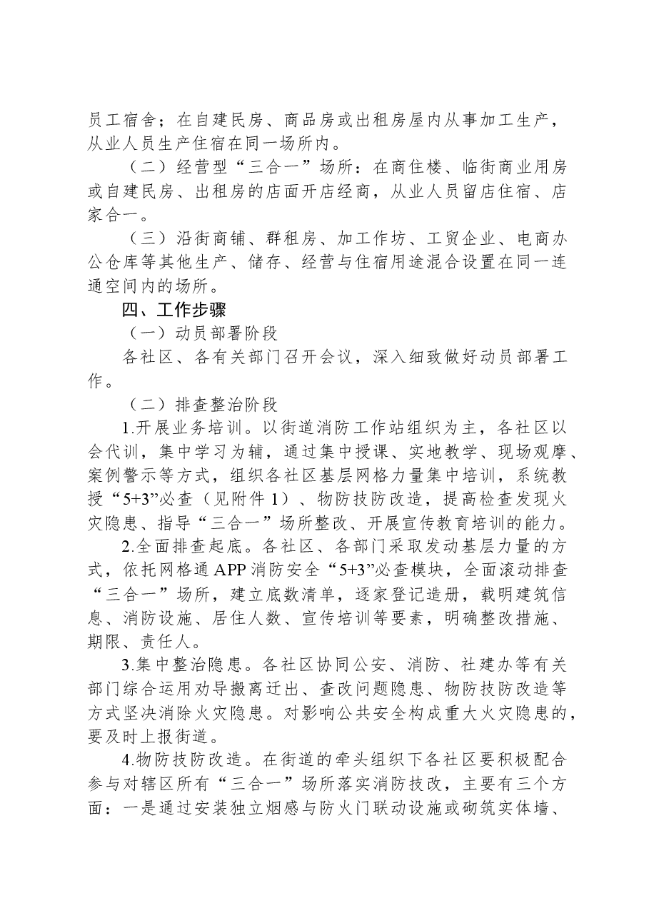 “三合一”场所消防安全专项整治工作方案.docx,第2页预览