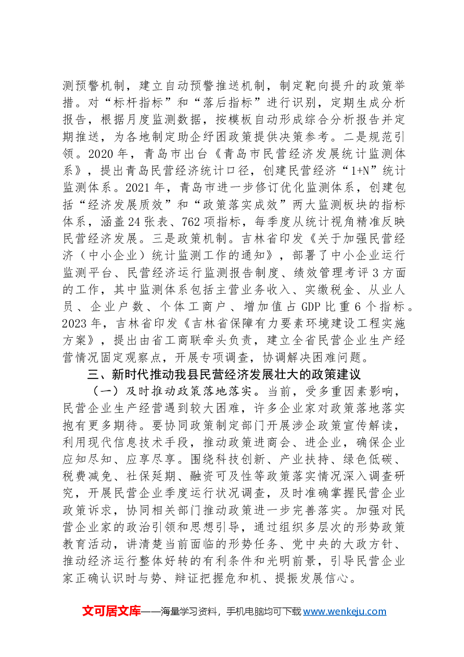 某县关于民营经济发展情况的调研报告.docx，第4页预览