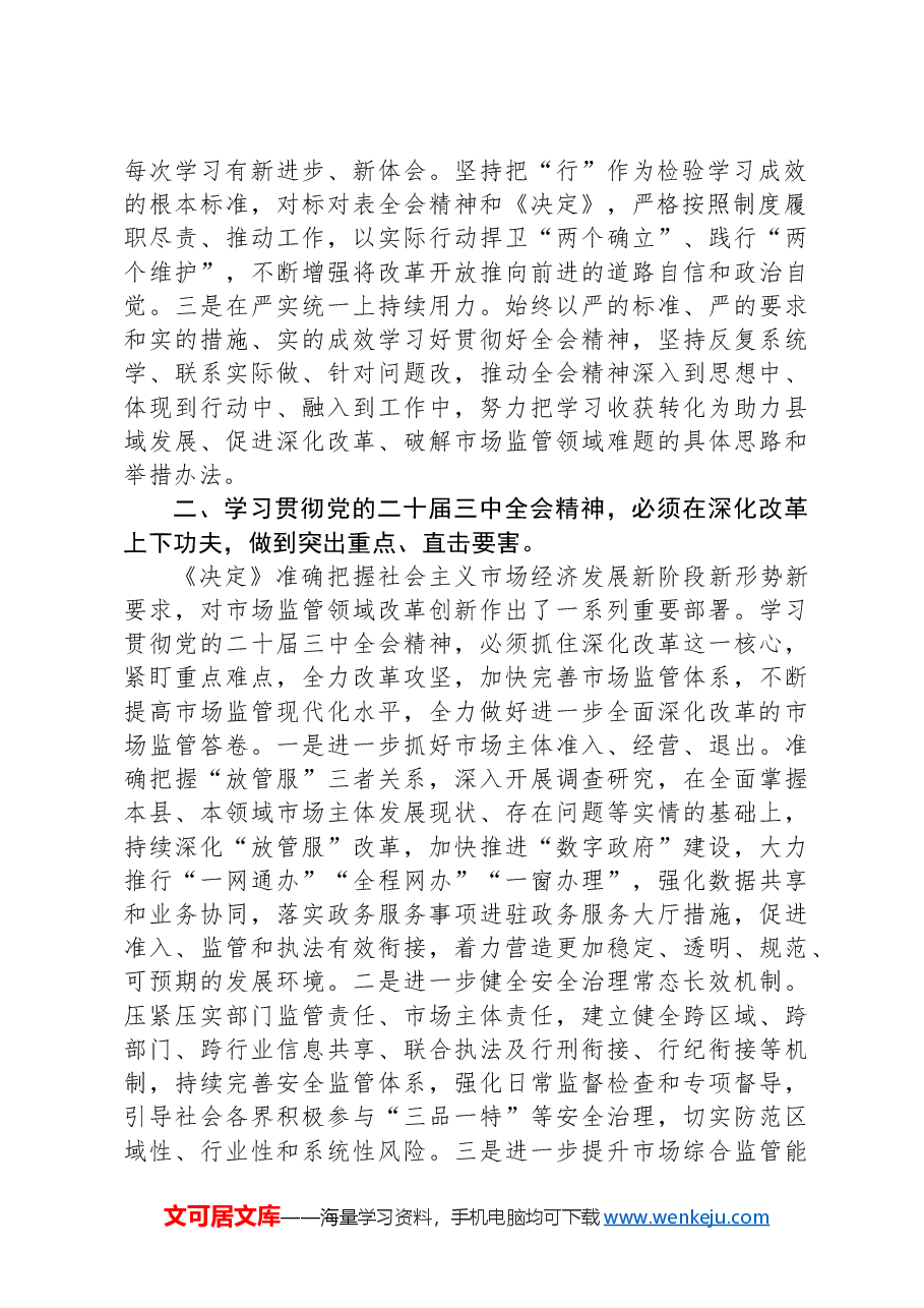 县长学习贯彻党的二十届三中全会精神研讨材料.docx,第2页预览
