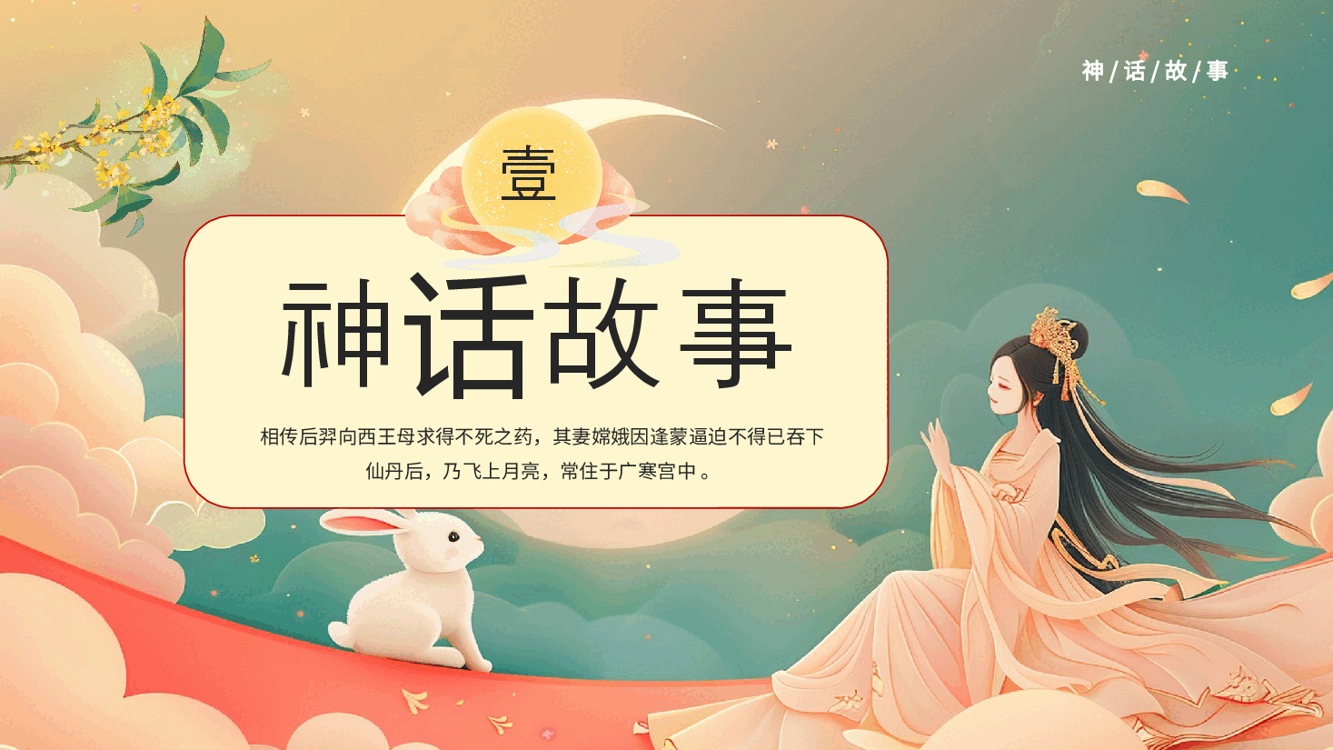手绘风中秋节PPT嫦娥奔月.pptx,第3页预览