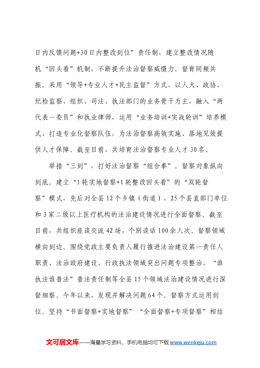 在2024年全市法治督查经验交流会上的汇报发言.docx,第2页预览