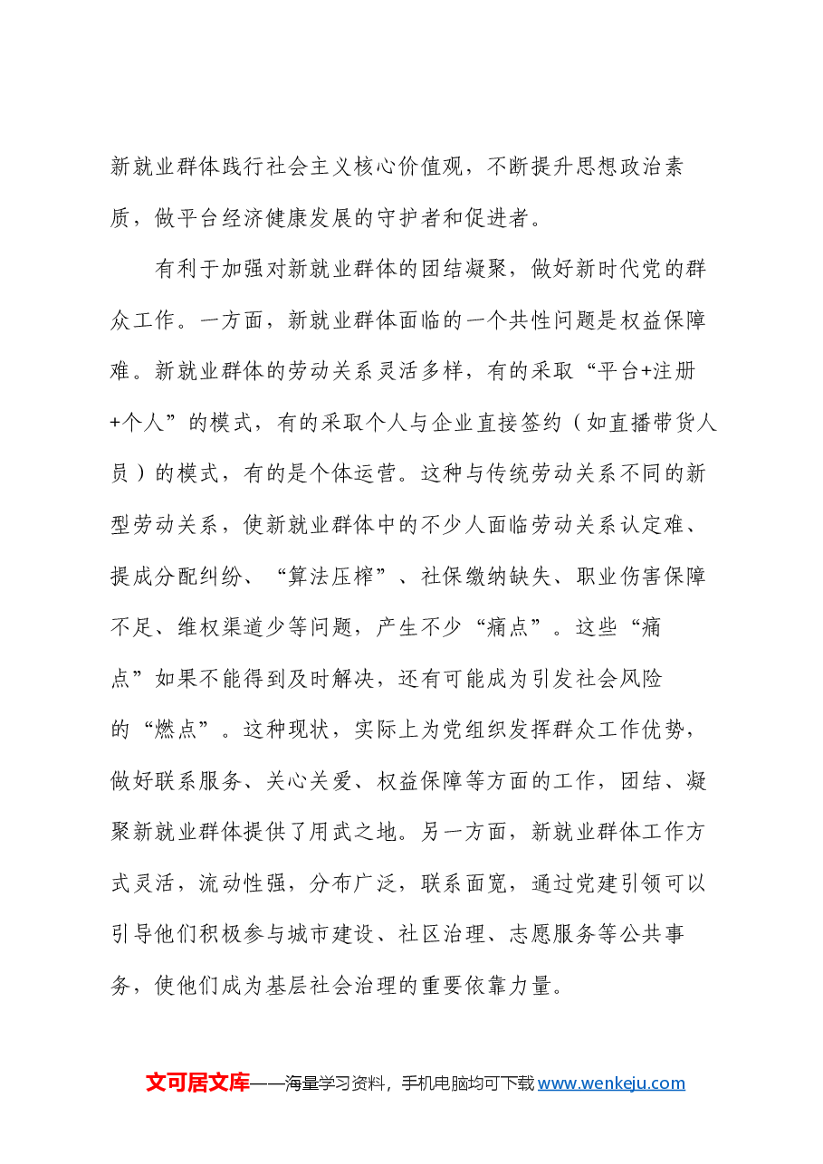 在2024年全省新业态新就业群体党务工作者培训示范班上的辅导报告.docx,第4页预览