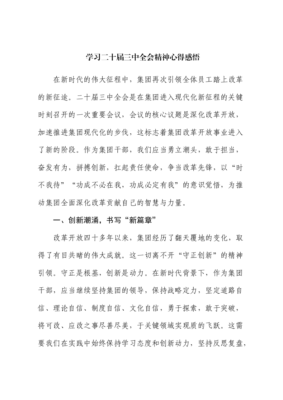学习二十届三中全会精神心得感悟(1).docx,第1页预览