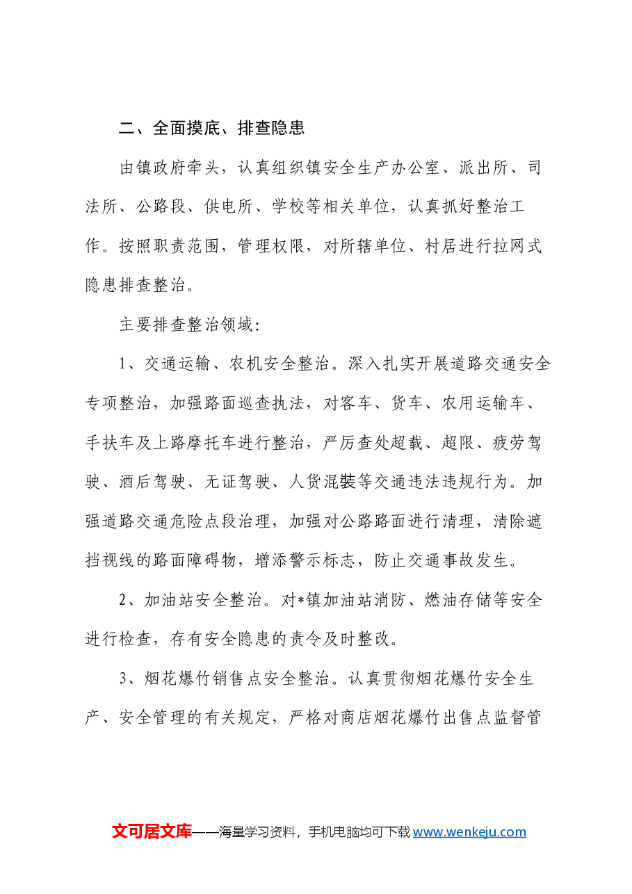 某镇开展安全生产百日专项整治行动工作总结.docx,第2页预览