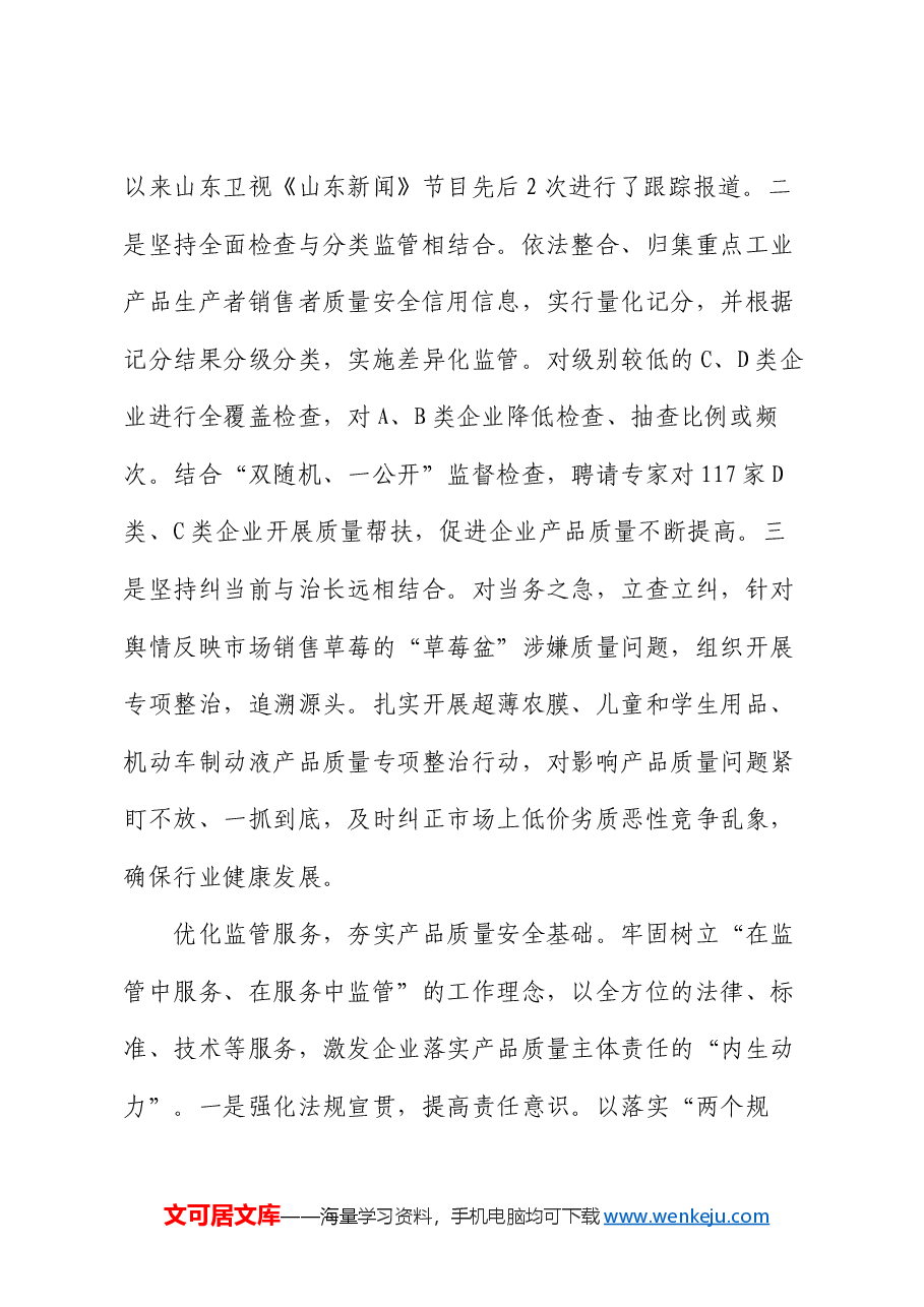在2024年全市重点工业产品质量安全问题治理推进会上的汇报发言.docx,第3页预览