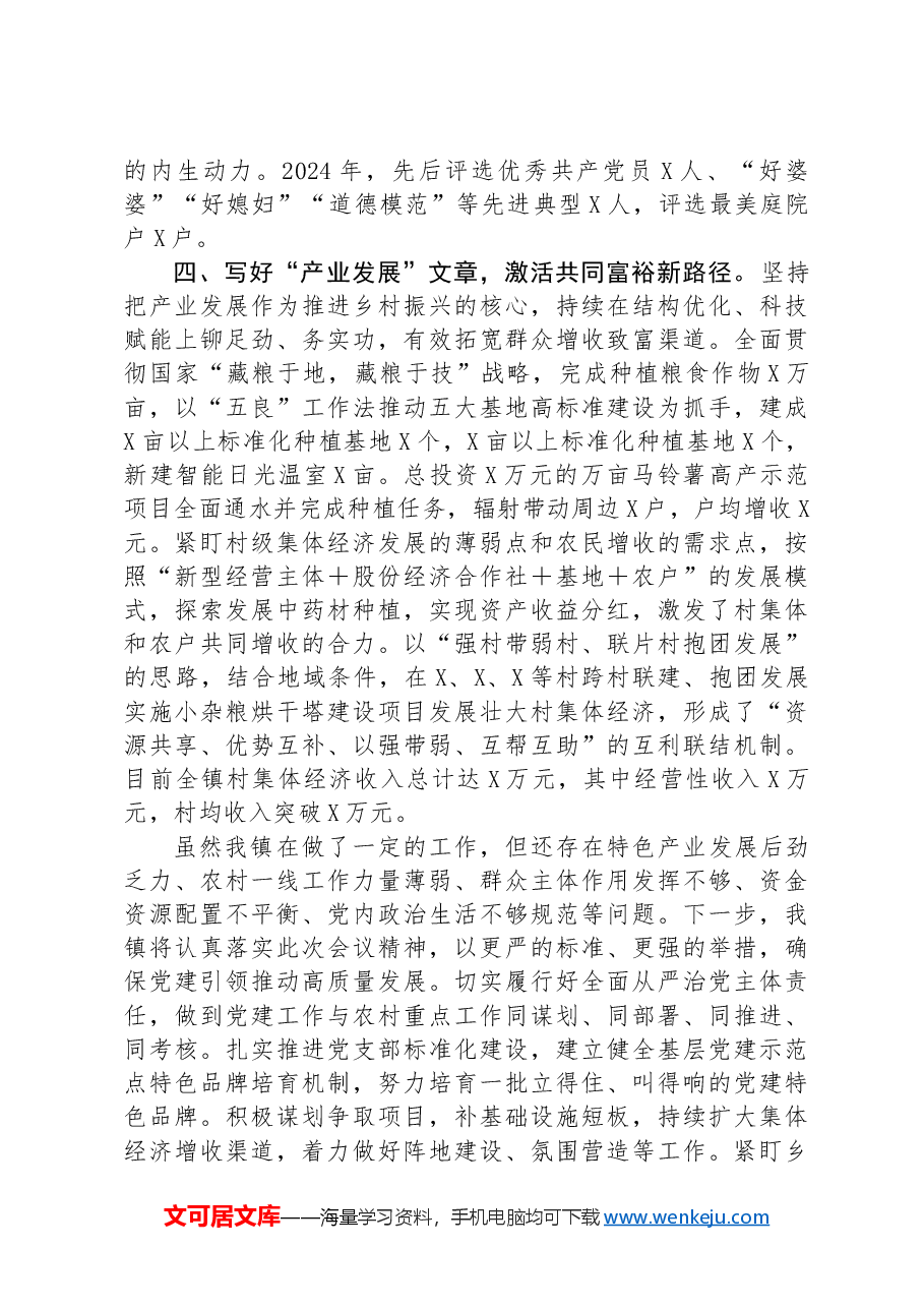 在全区基层党建重点任务暨抓党建促乡村振兴推进会议上的发言.docx,第3页预览