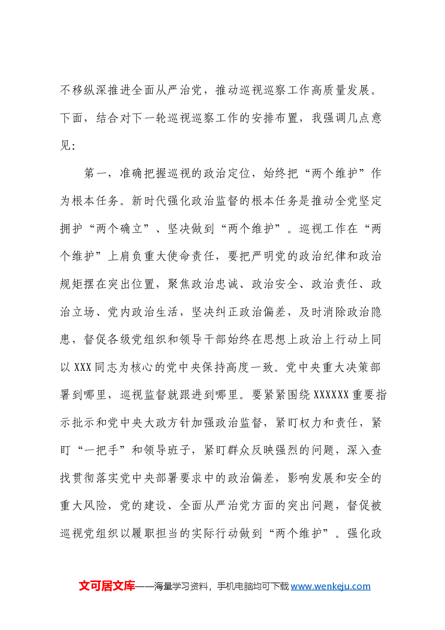 在全市巡视巡察工作会议上的讲话提纲.docx,第2页预览