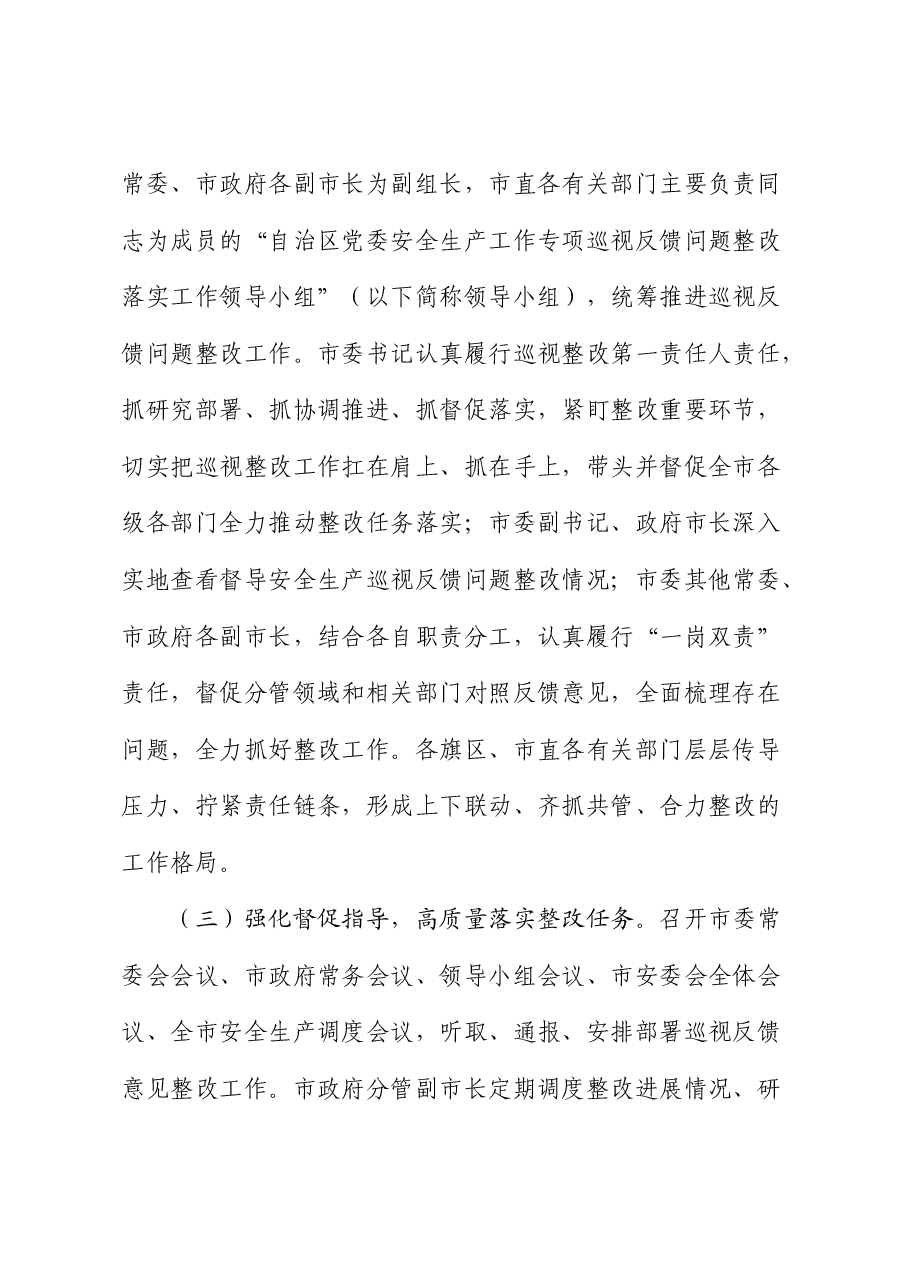 安全生产工作专项巡视整改进展情况的报告.docx,第2页预览
