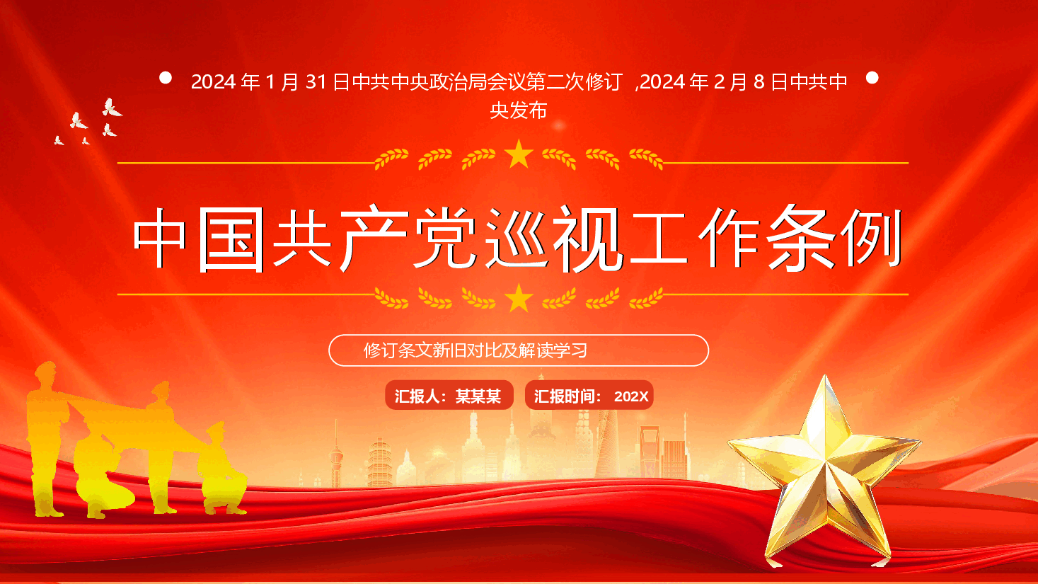 中国共产党巡视工作条例修订条文新旧对比及解读学习PPT.pptx,第1页预览