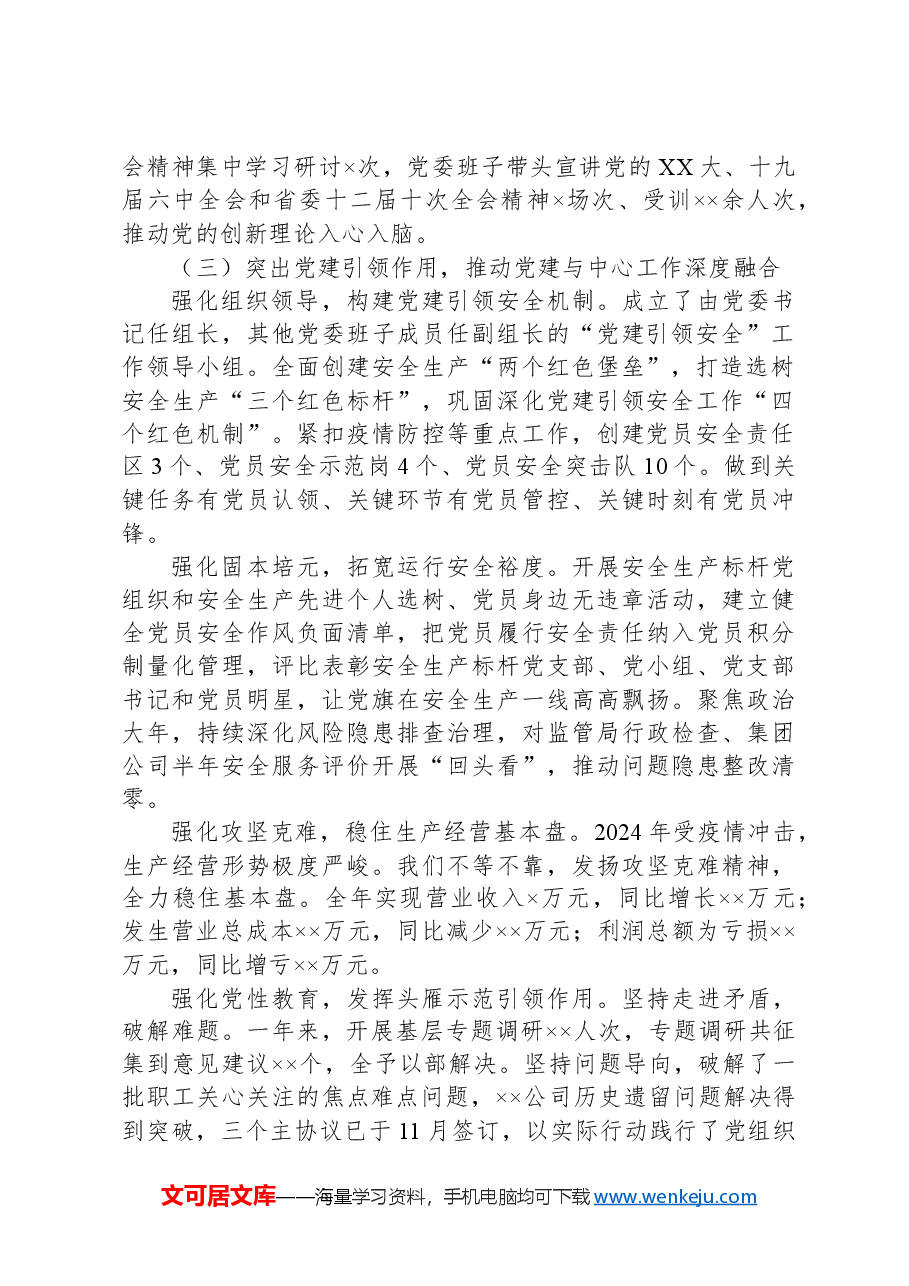 2024年党委书记述职述德述廉报告.docx,第2页预览